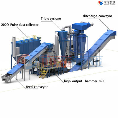 Machine de concassage de bois multifonctionnelle avec moulin à marteaux de grande capacité et roulement importé