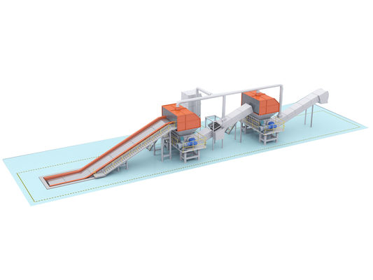 110 kW de puissance broyeur à double arbre pour 8000 kg de poids déchiquetage de profil aluminium