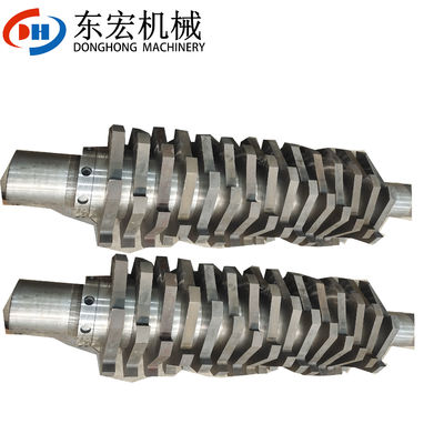 110kW Décheteur de modèles de bâtiments en acier inoxydable concasseur de caoutchouc biaxial pour déchets urbains